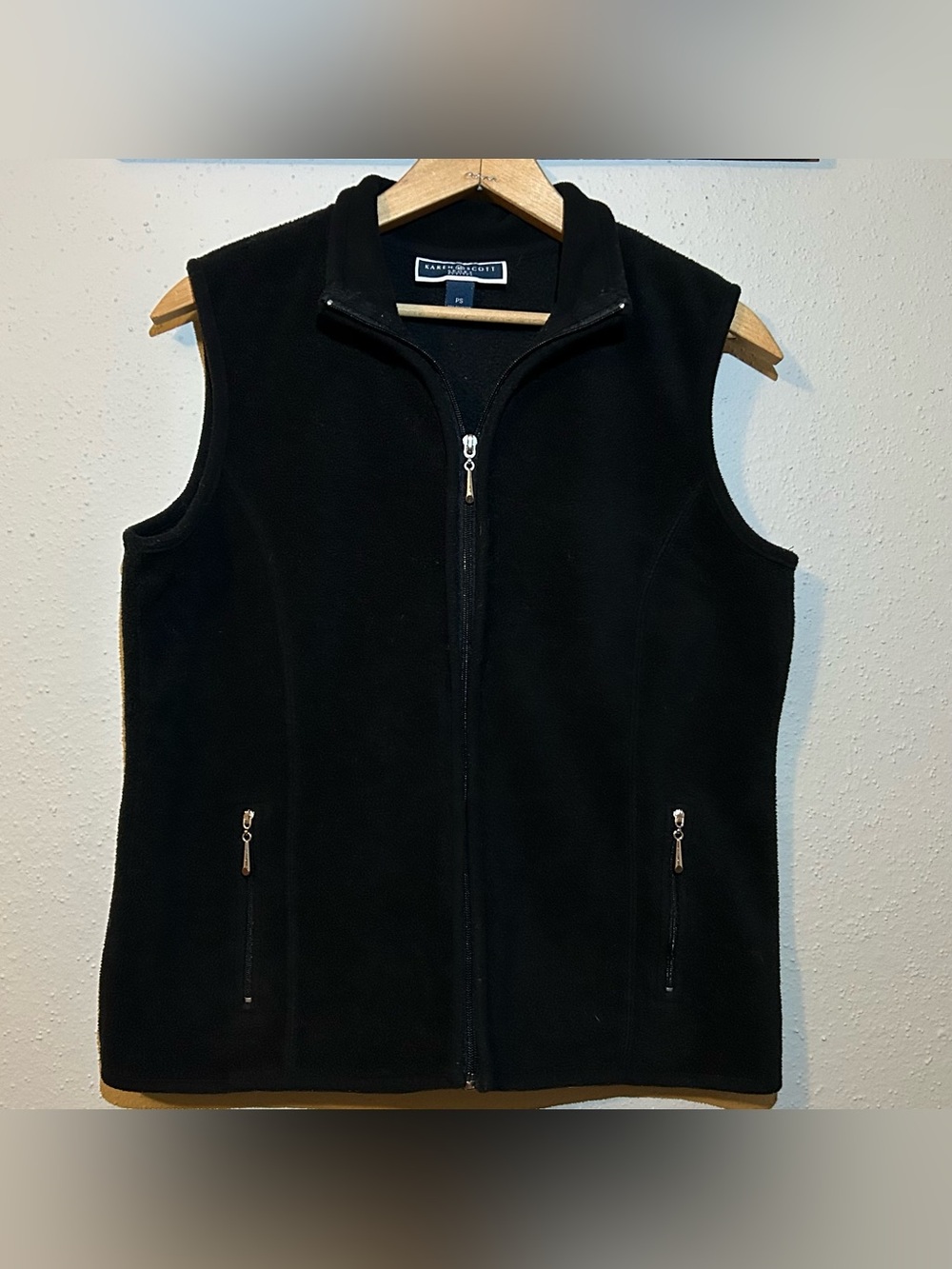 Karen Scott Sport Black Fleece Vest - Size PS